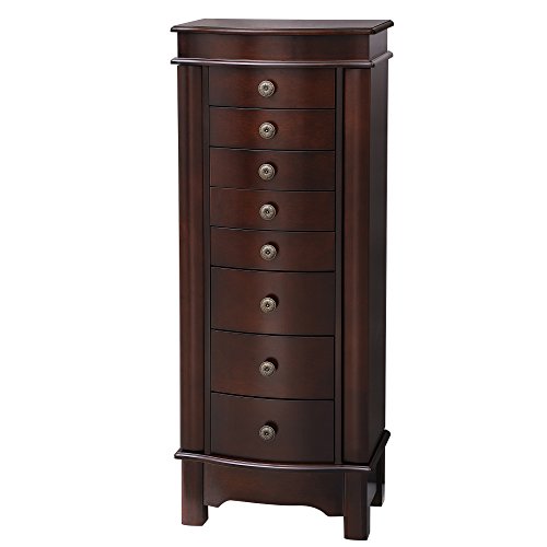 SONGMICS Jewelry Cabinet Armoire Cambered Front