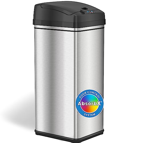 iTouchless 13 Gallon Stainless Steel Automatic Trash Can