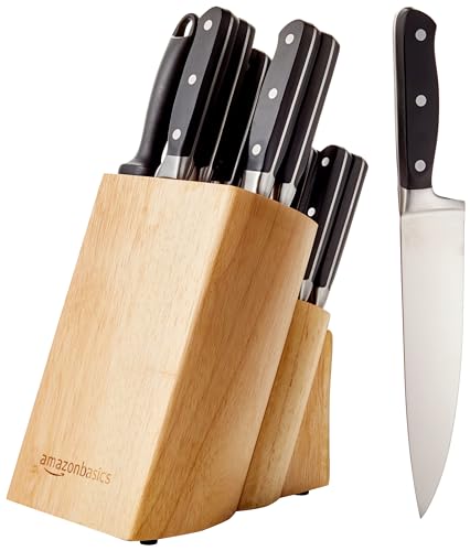 AmazonBasics 18-Piece Kitchen Knife Block Set